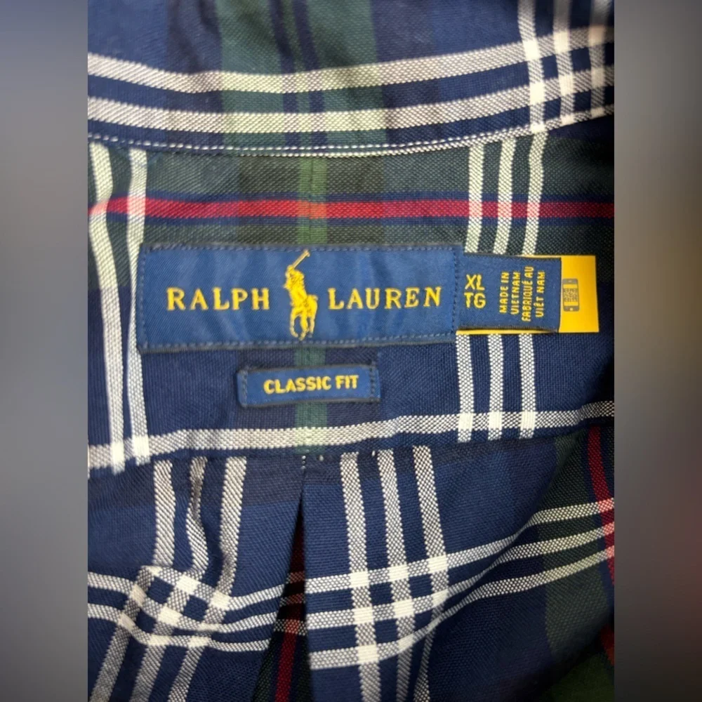Ralph Lauren Plaid Cotton Button-Down Classic Fit Tartan Shirt Size XL NWOT